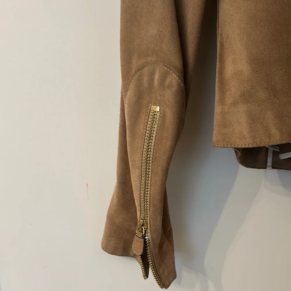 Marni Brown Leather Jacket Asymmetrical Moto Style - Picture 9 of 13